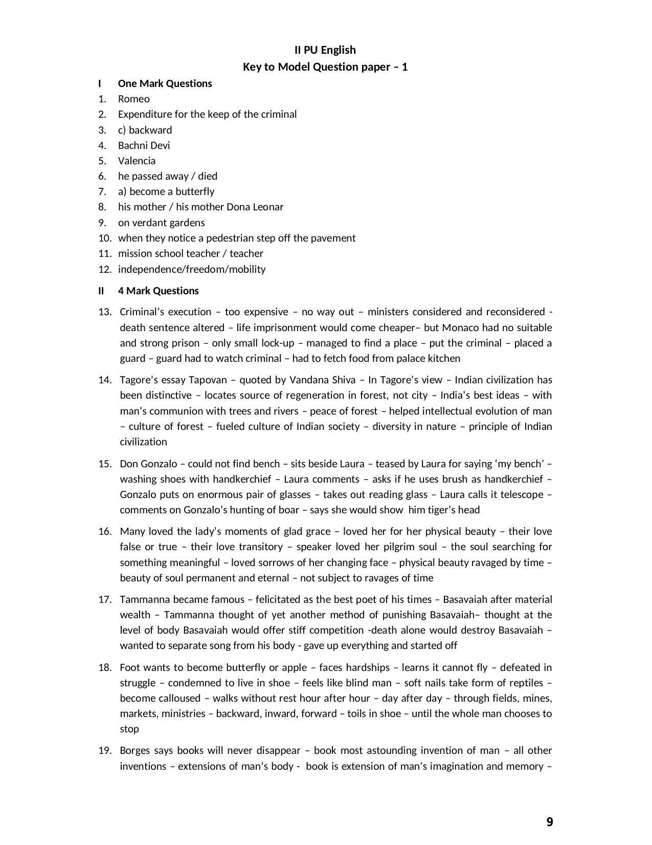 Karnataka 2nd PUC Question Bank for English - Page 9