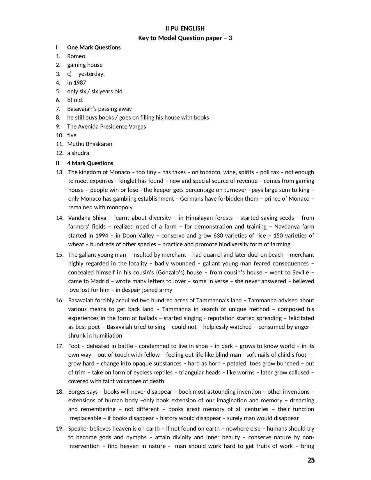 Karnataka 2nd PUC Question Bank for English - Page 25