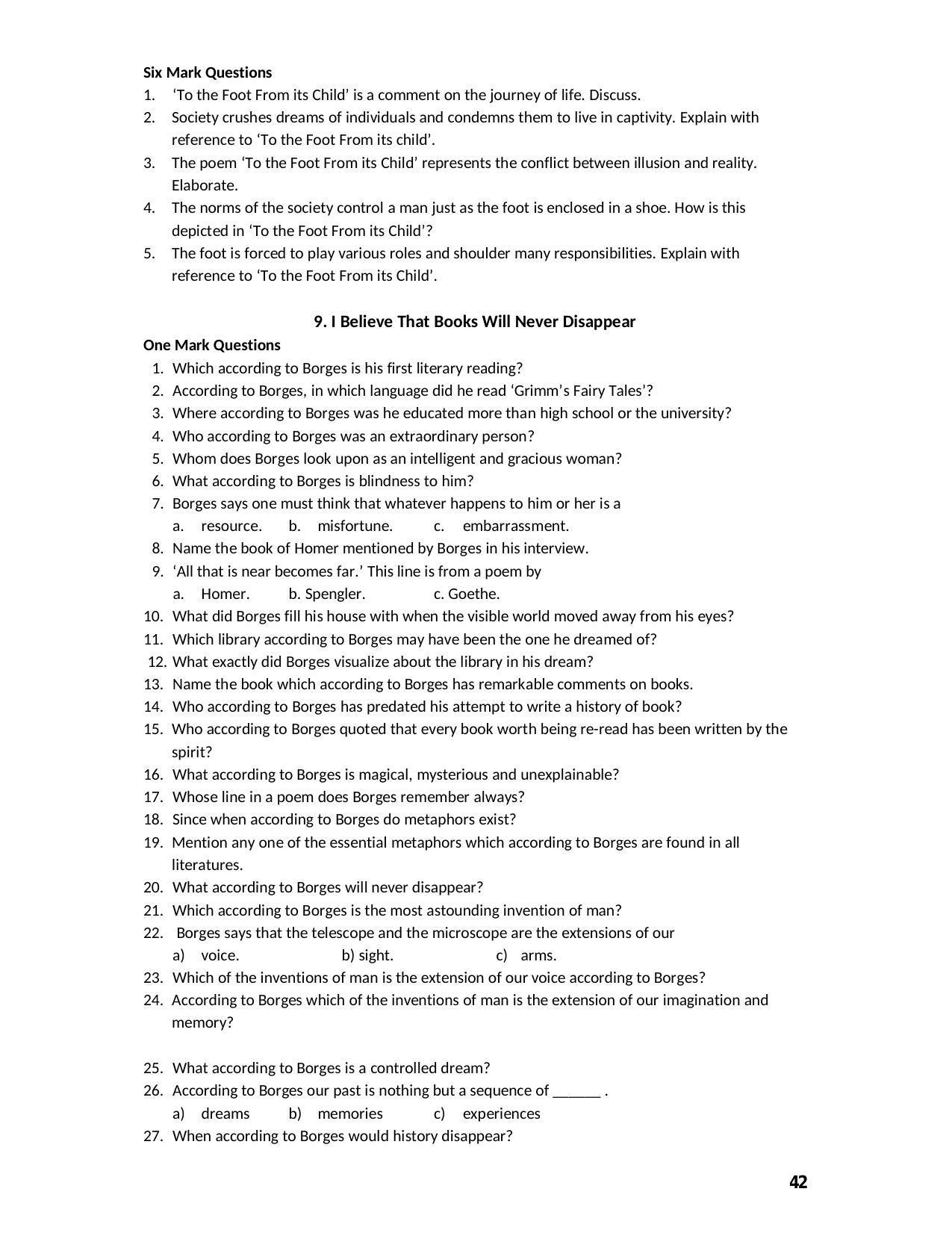 Karnataka 2nd PUC Question Bank for English - Page 42