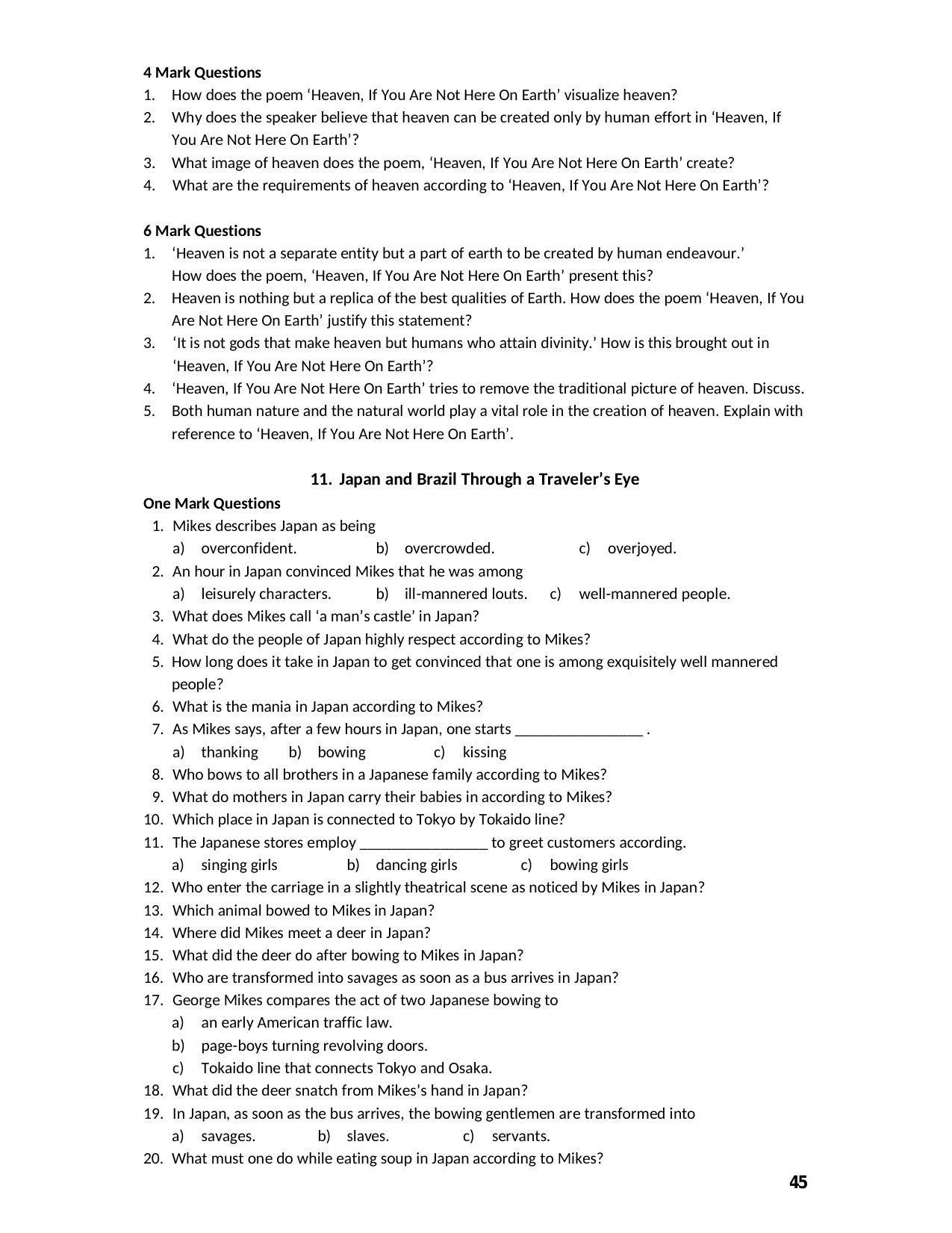 Karnataka 2nd PUC Question Bank for English - Page 45