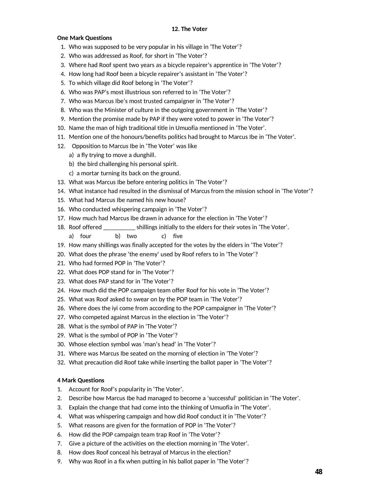 Karnataka 2nd PUC Question Bank for English - Page 48