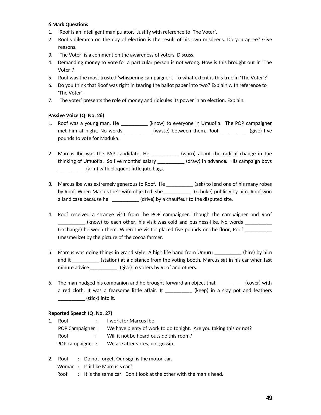 Karnataka 2nd PUC Question Bank for English - Page 49