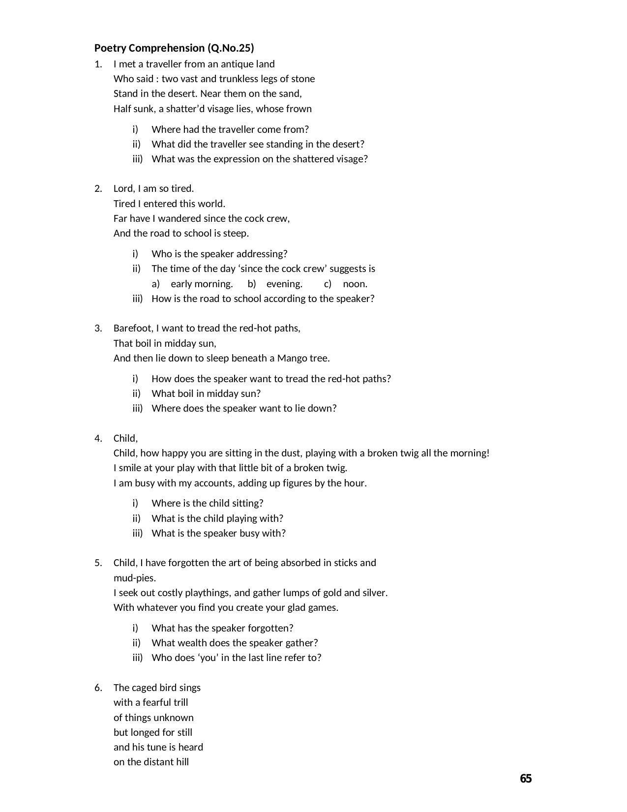 Karnataka 2nd PUC Question Bank for English - Page 65