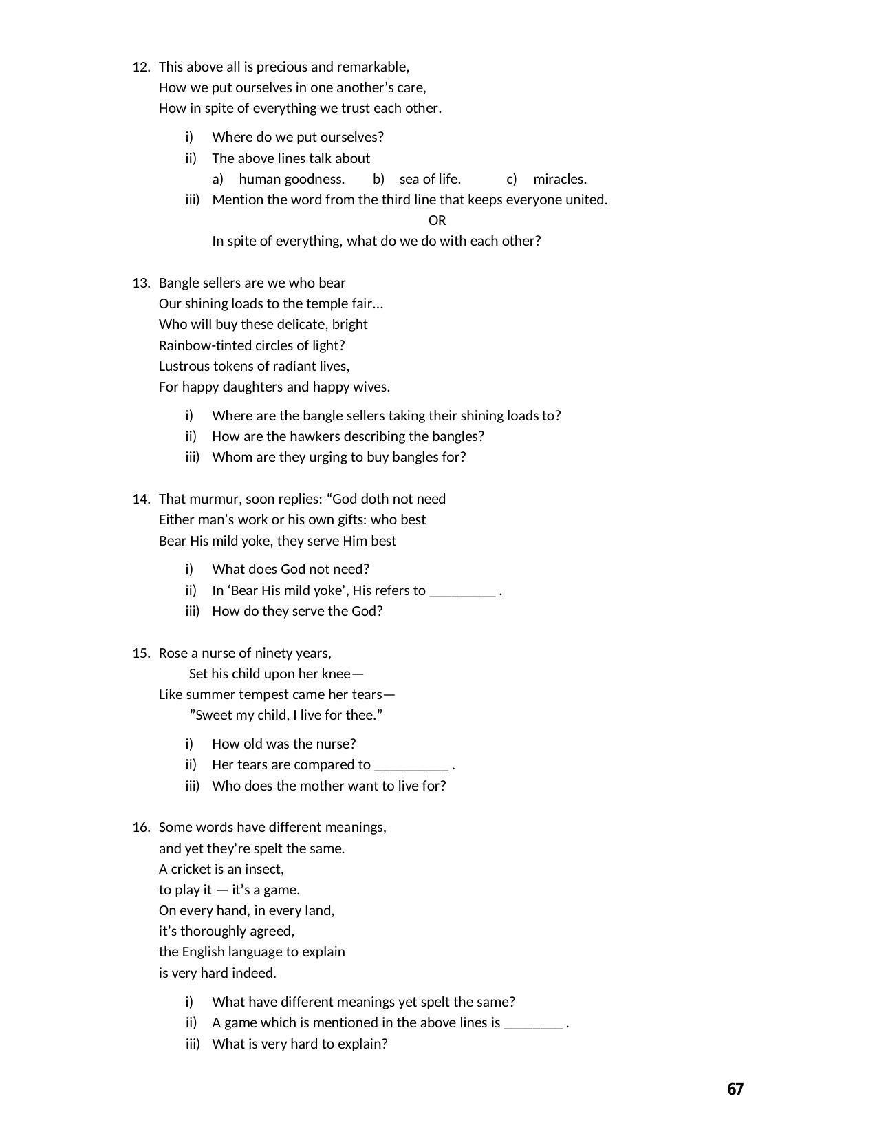 Karnataka 2nd PUC Question Bank for English - Page 67