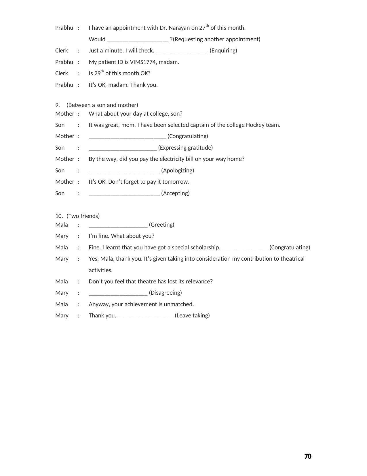Karnataka 2nd PUC Question Bank for English - Page 70