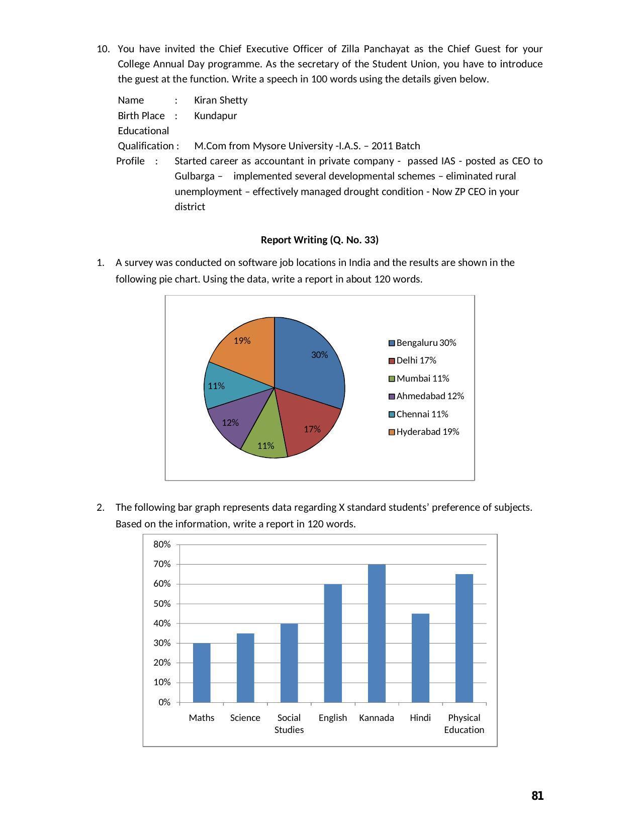 Karnataka 2nd PUC Question Bank for English - Page 81