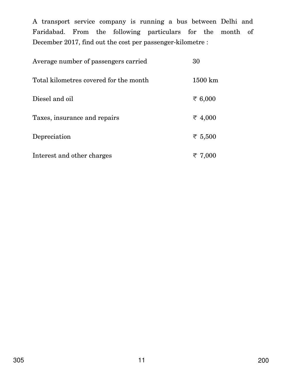 CBSE Class 12 305 Cost Accounting 2018 Question Paper - Page 11
