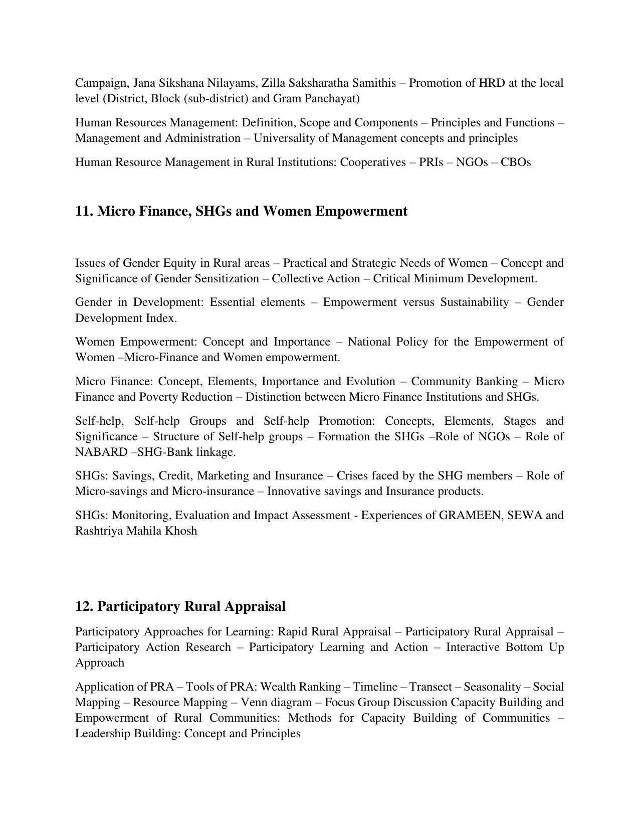 AP RCET Rural Development Syllabus - Page 7