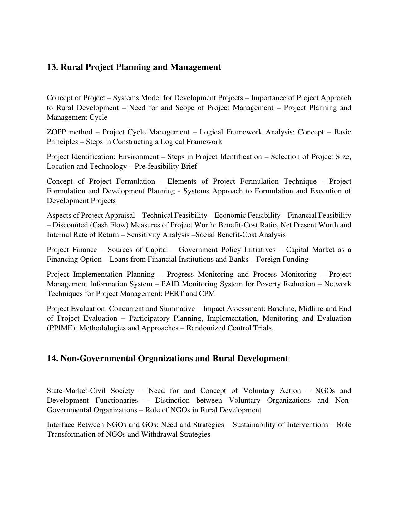 AP RCET Rural Development Syllabus - Page 8