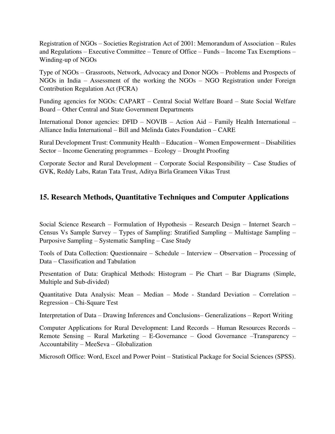 AP RCET Rural Development Syllabus - Page 9