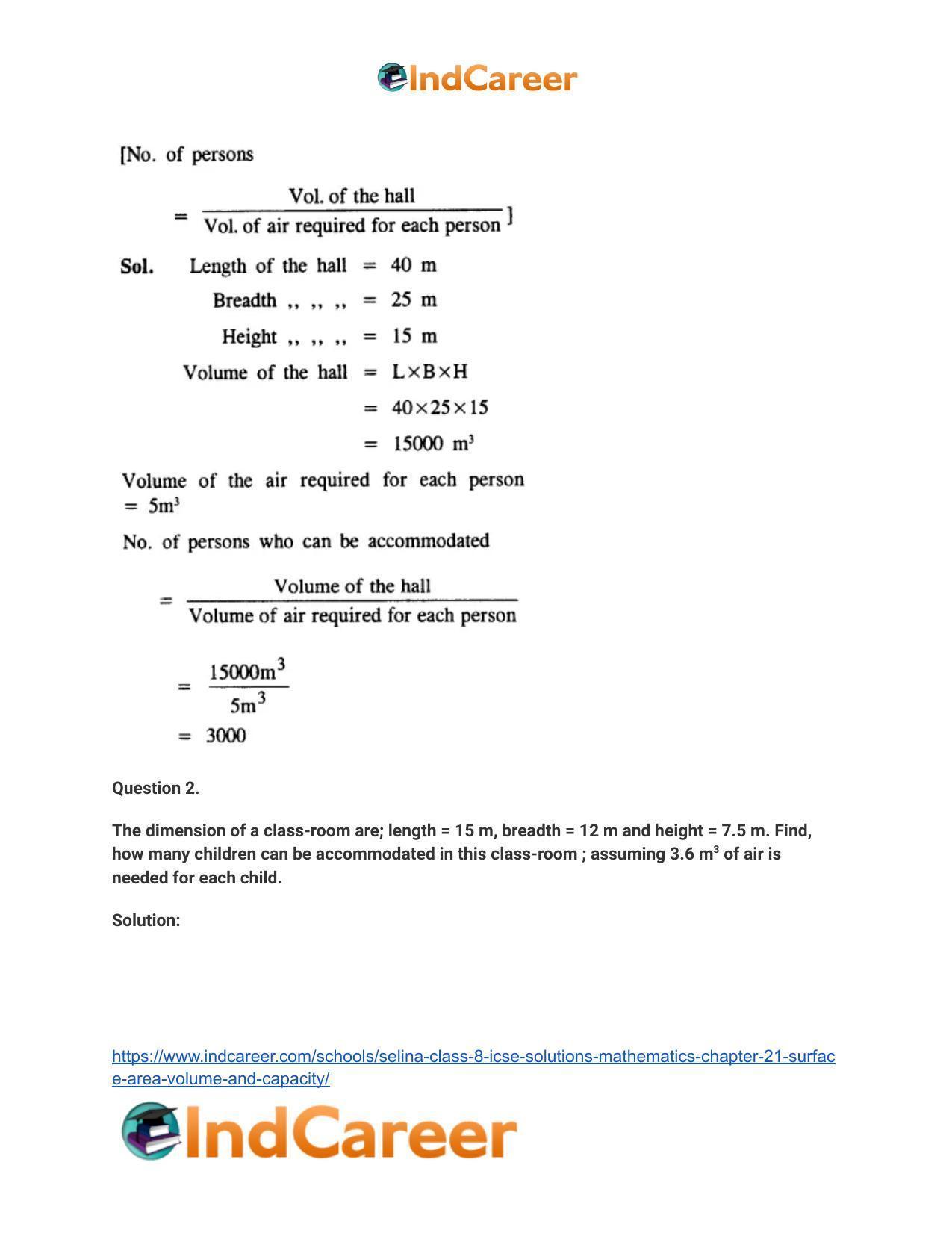 Selina Class 8 ICSE Solutions Mathematics : Chapter 21- Surface Area, Volume and Capacity - Page 13