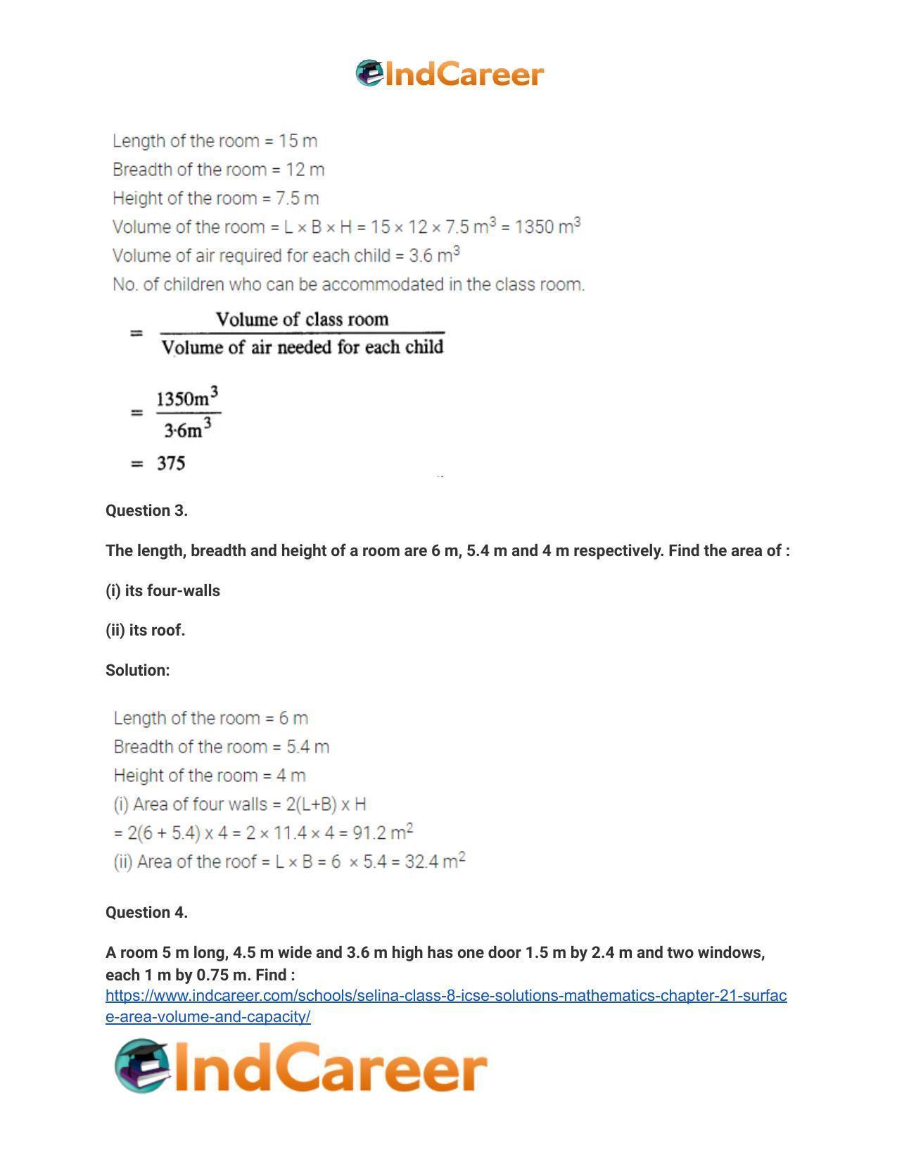 Selina Class 8 ICSE Solutions Mathematics : Chapter 21- Surface Area, Volume and Capacity - Page 14