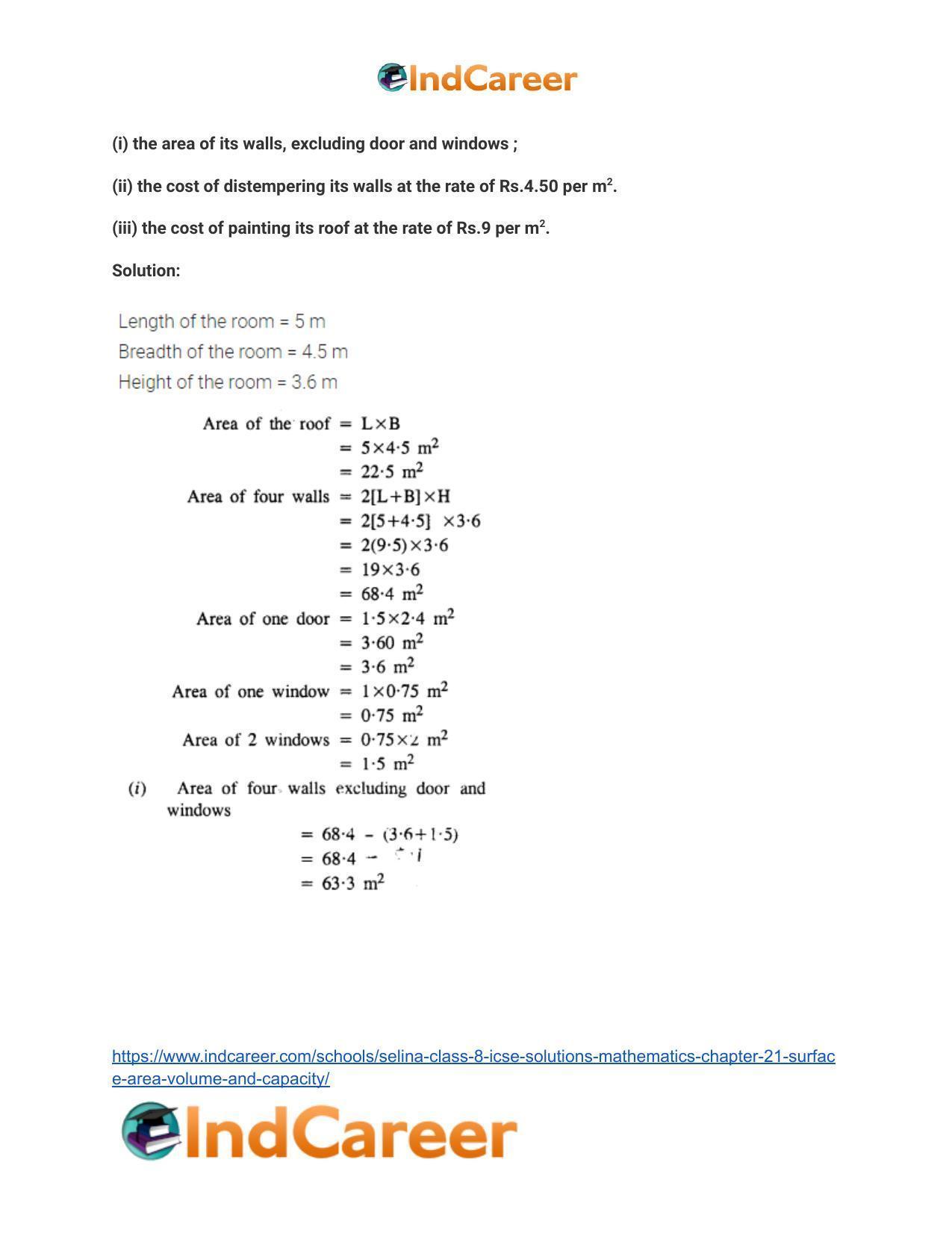 Selina Class 8 ICSE Solutions Mathematics : Chapter 21- Surface Area, Volume and Capacity - Page 15