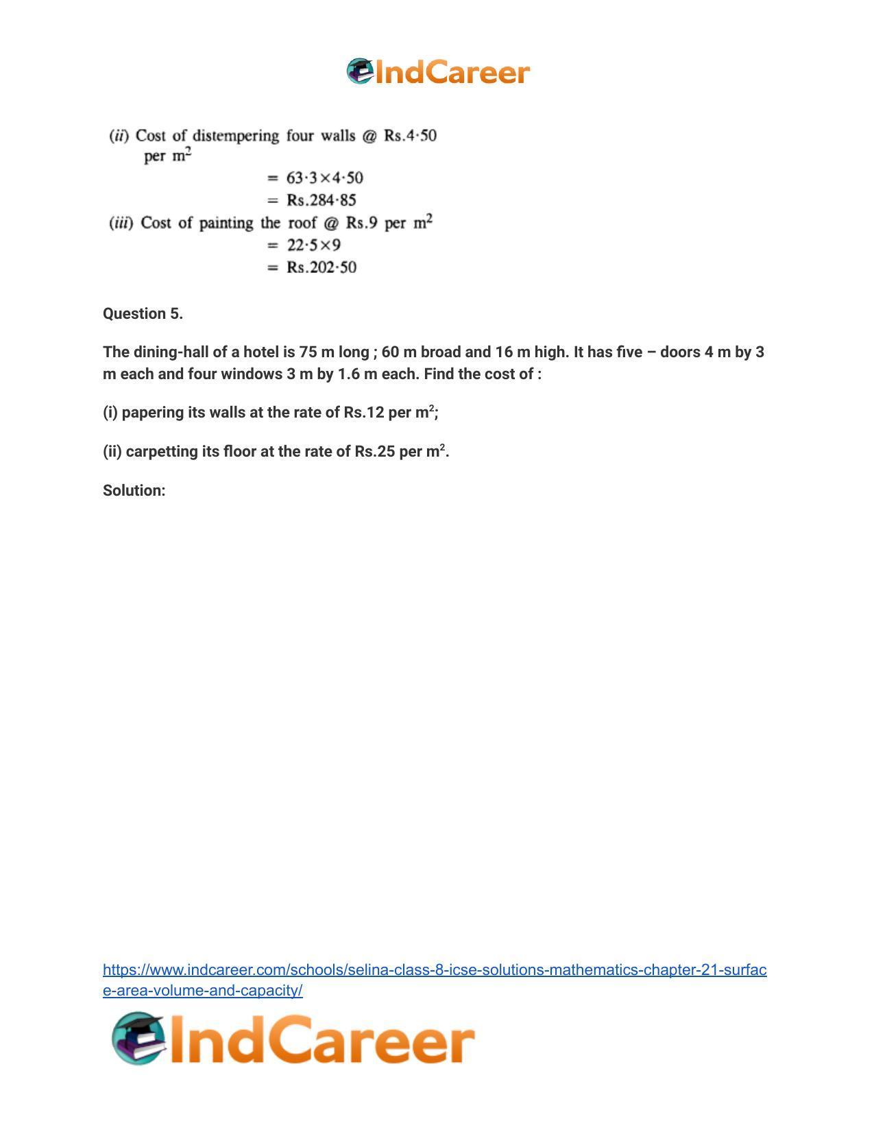 Selina Class 8 ICSE Solutions Mathematics : Chapter 21- Surface Area, Volume and Capacity - Page 16