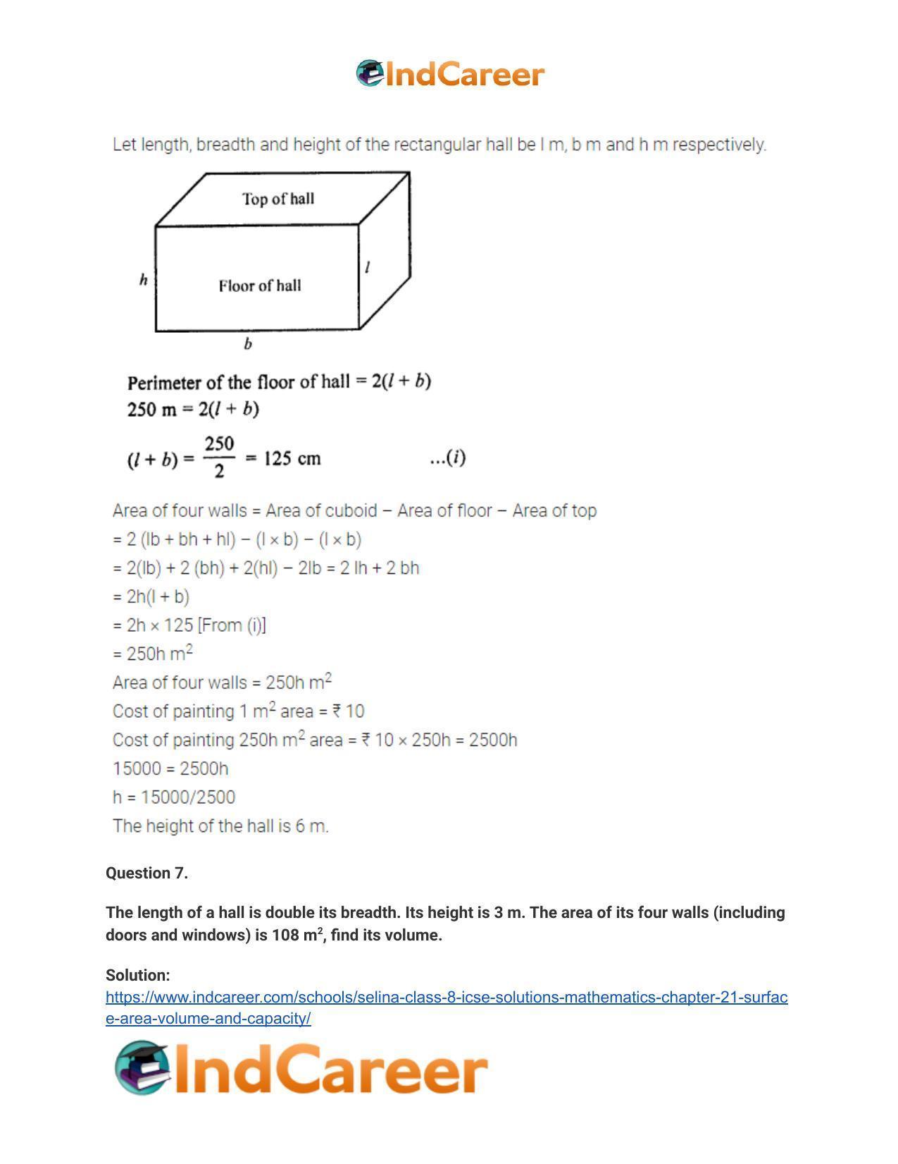 Selina Class 8 ICSE Solutions Mathematics : Chapter 21- Surface Area, Volume and Capacity - Page 41