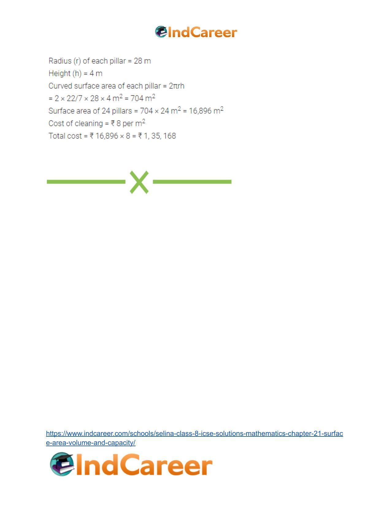 Selina Class 8 ICSE Solutions Mathematics : Chapter 21- Surface Area, Volume and Capacity - Page 45