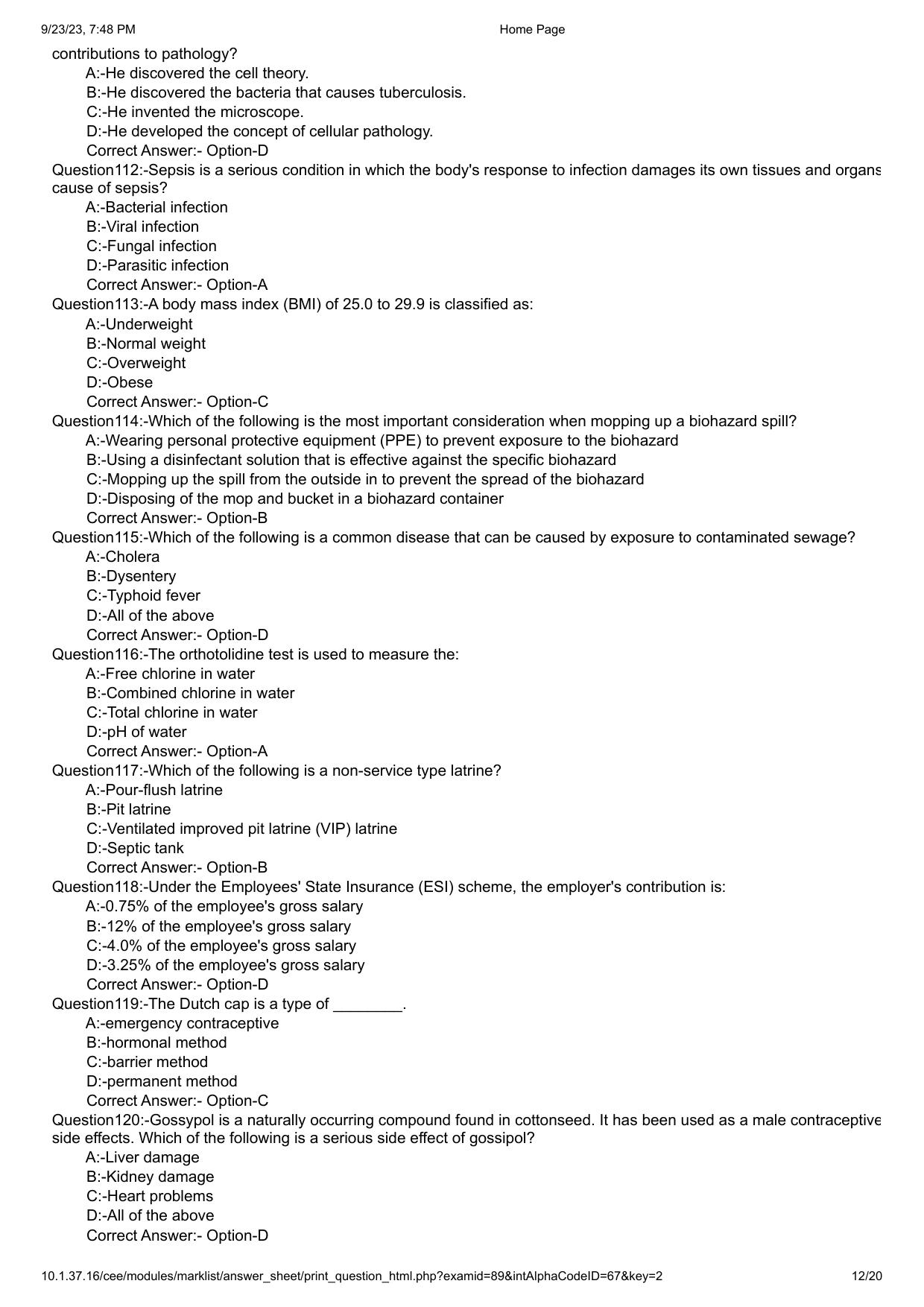Kerala PG Nursing 2023 Question Paper with Answer Key - Page 12