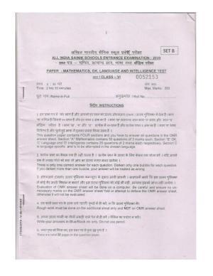 Sainik School Class 6 Question Paper 2020 (SET B)