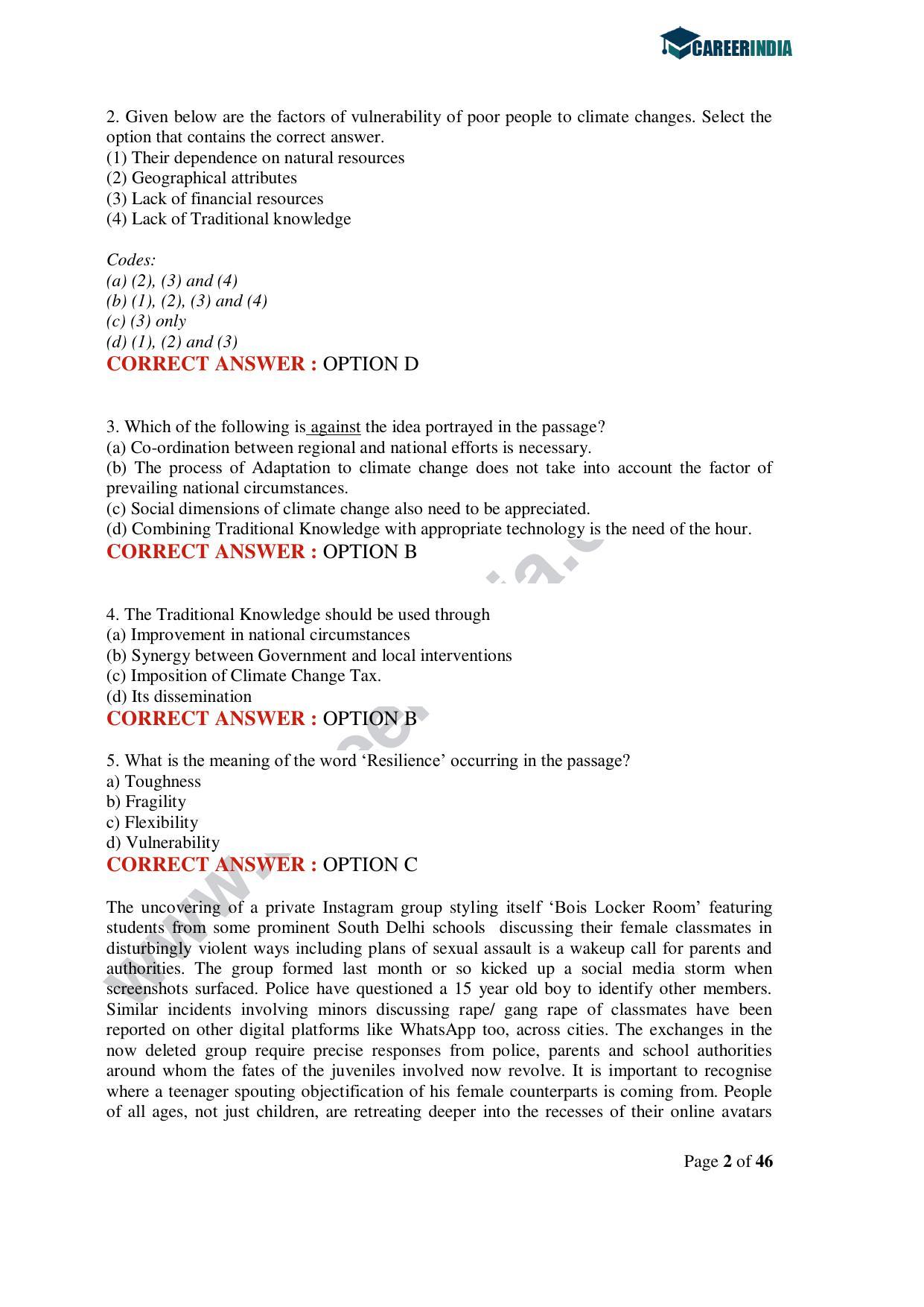 CLAT 2020 UG Question Paper - Page 2