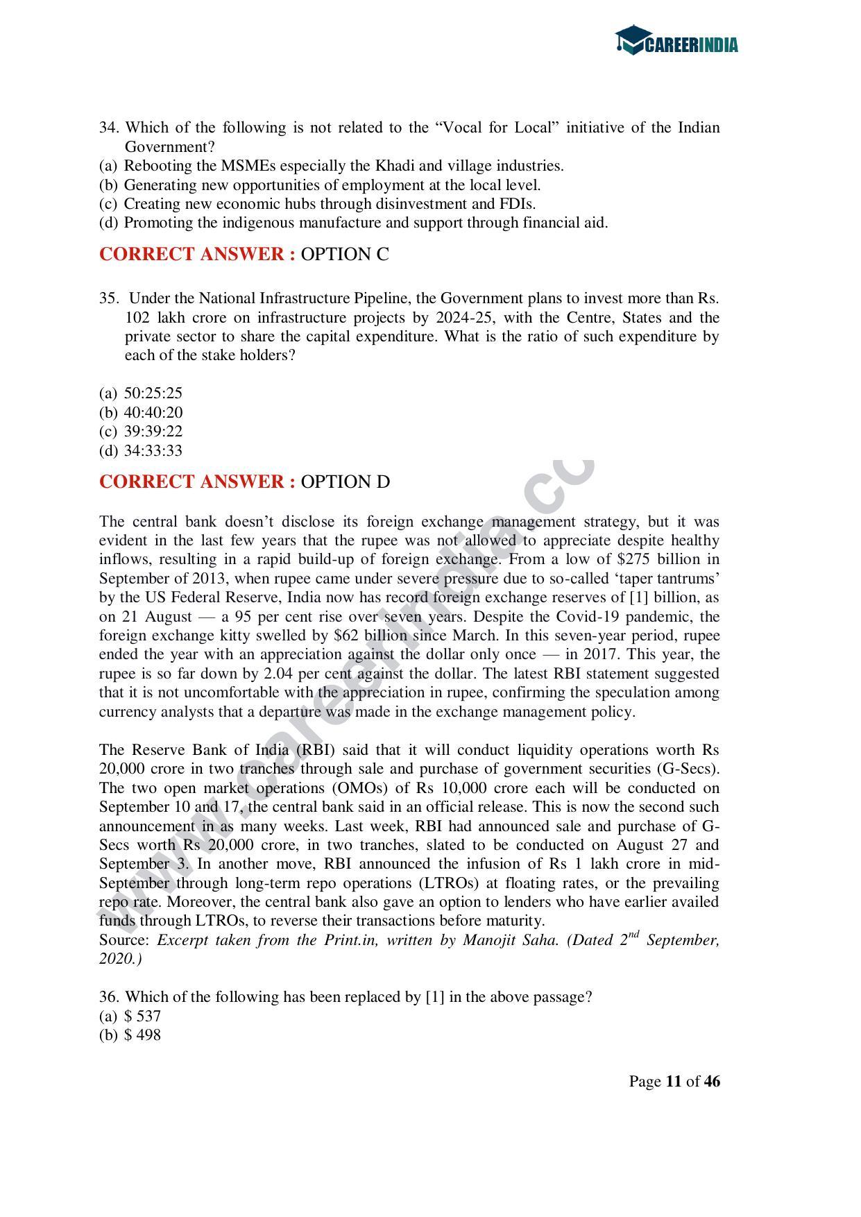 CLAT 2020 UG Question Paper - Page 11