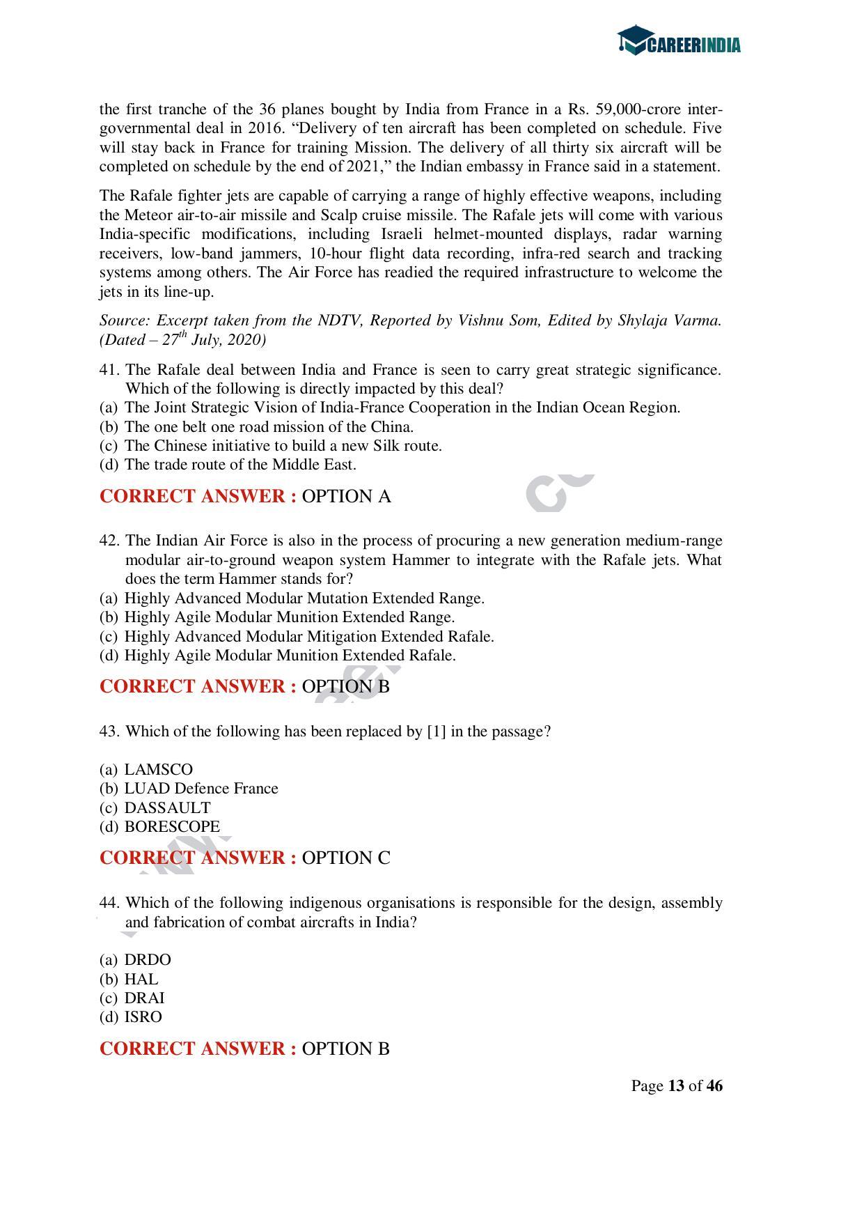 CLAT 2020 UG Question Paper - Page 13