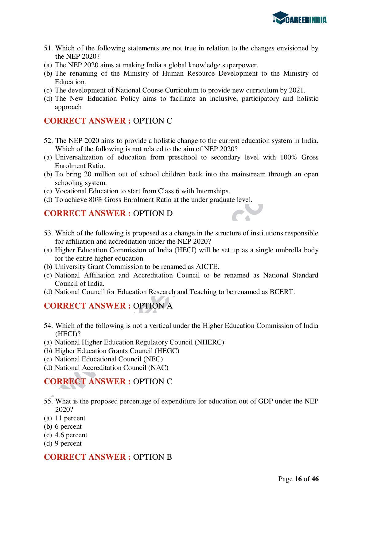 CLAT 2020 UG Question Paper - Page 16