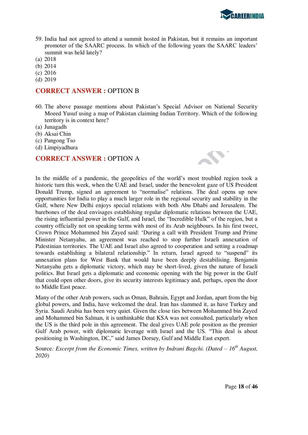 CLAT 2020 UG Question Paper - Page 18