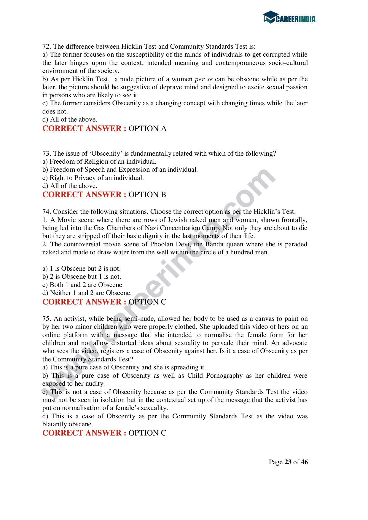 CLAT 2020 UG Question Paper - Page 23