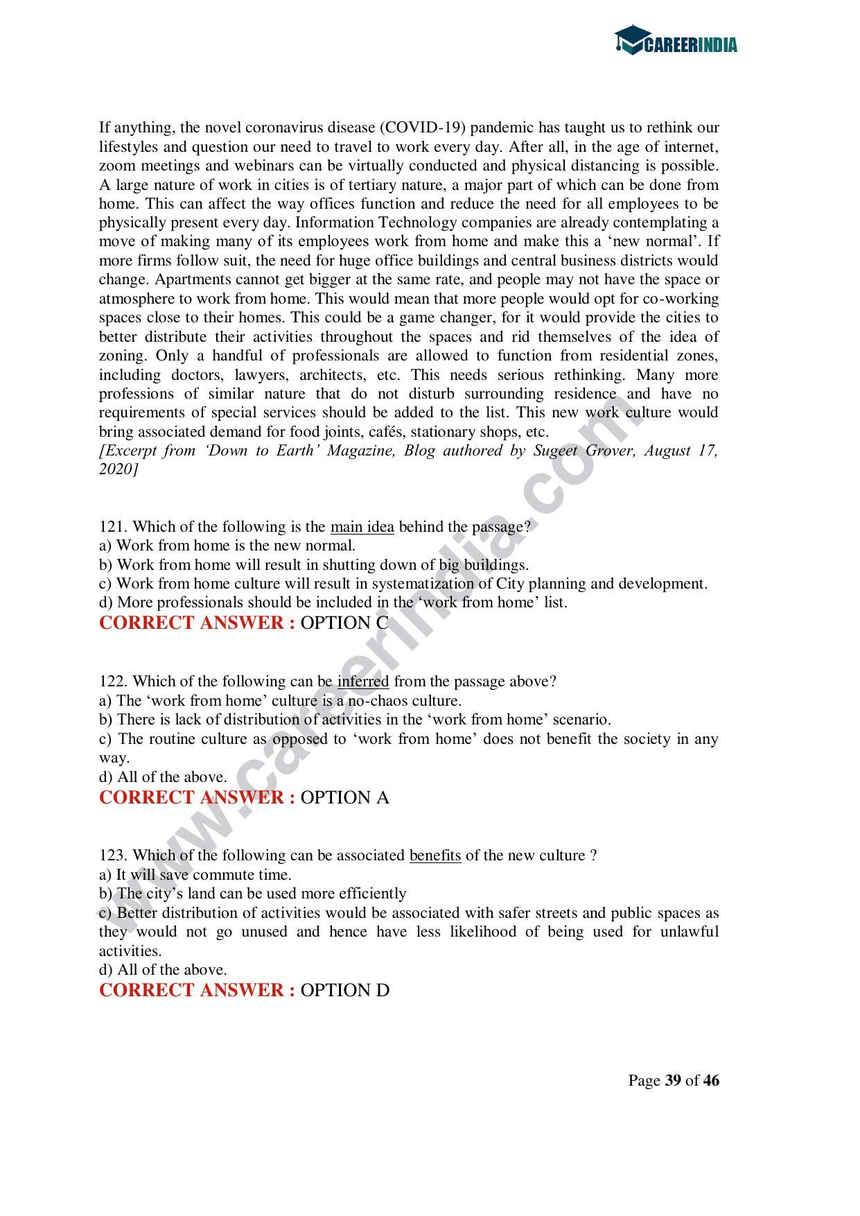 CLAT 2020 UG Question Paper - Page 39