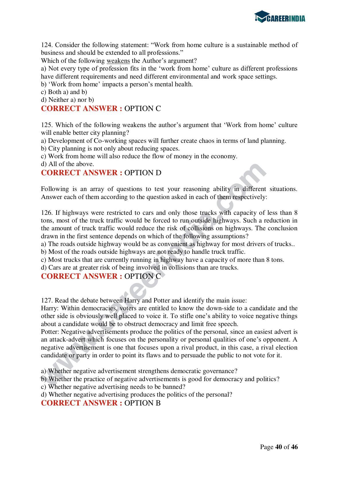 CLAT 2020 UG Question Paper - Page 40