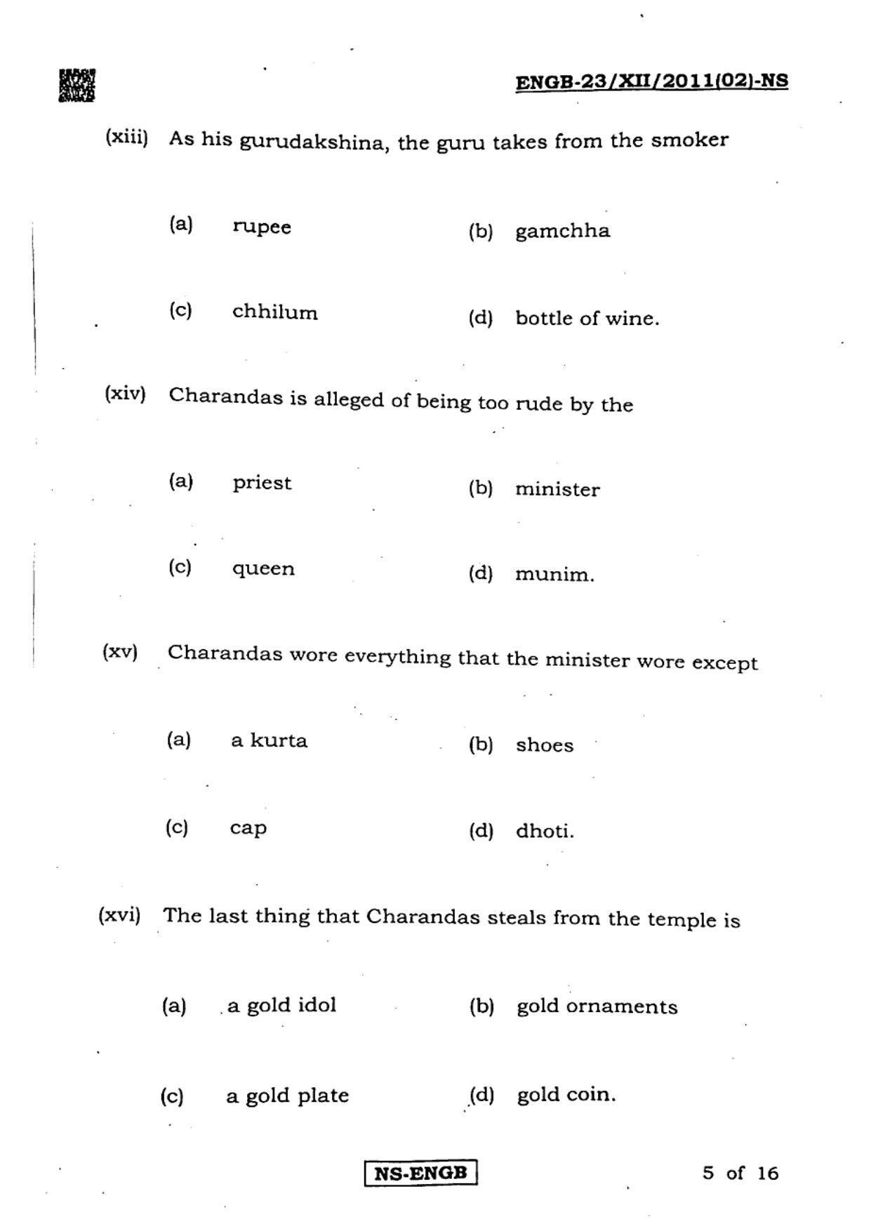 West Bengal Board Class 12 English 2023 Question Paper - Page 5