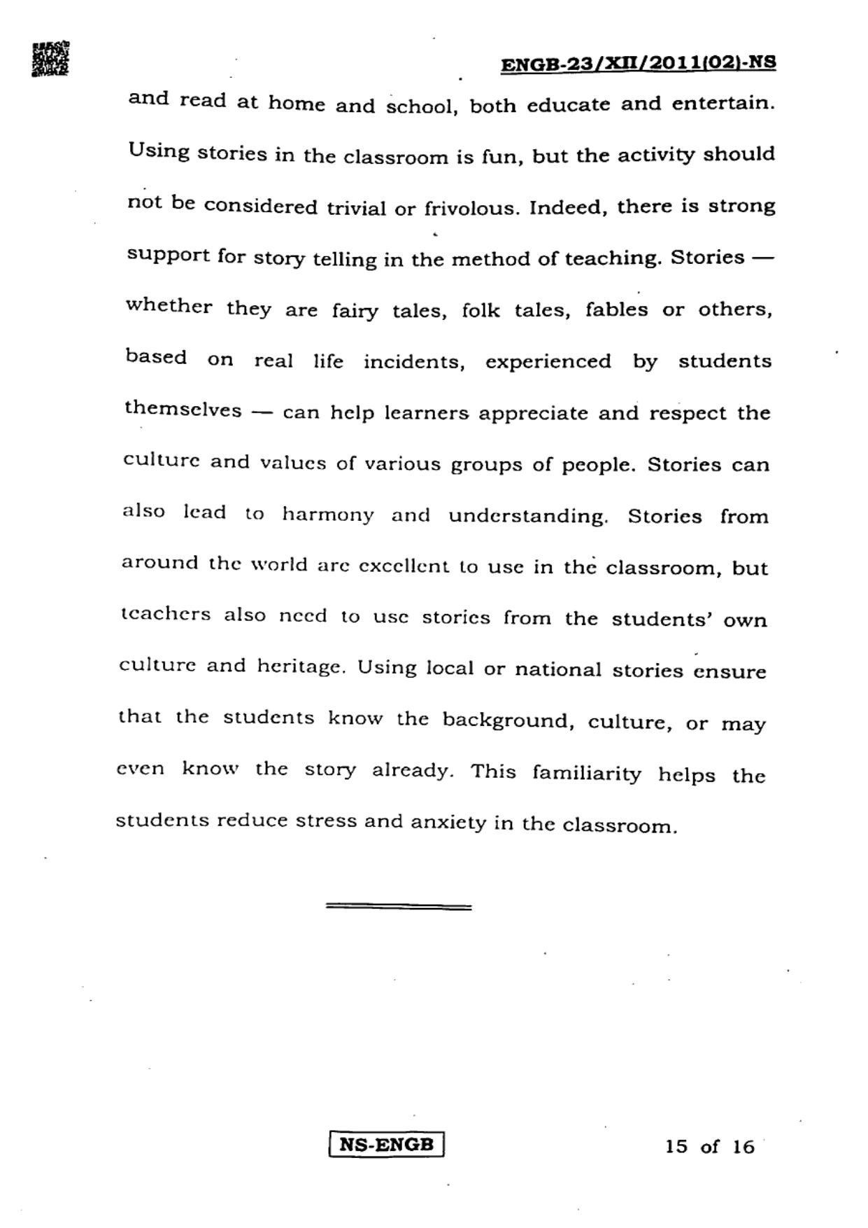 West Bengal Board Class 12 English 2023 Question Paper - Page 15
