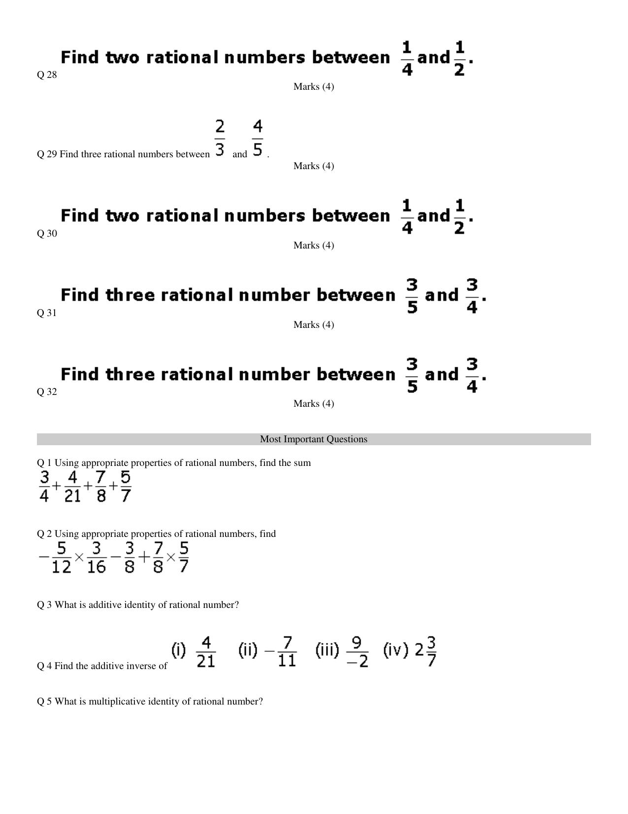 CBSE Worksheets for Class 8 Mathematics Rational Numbers Assignment 9 - Page 4