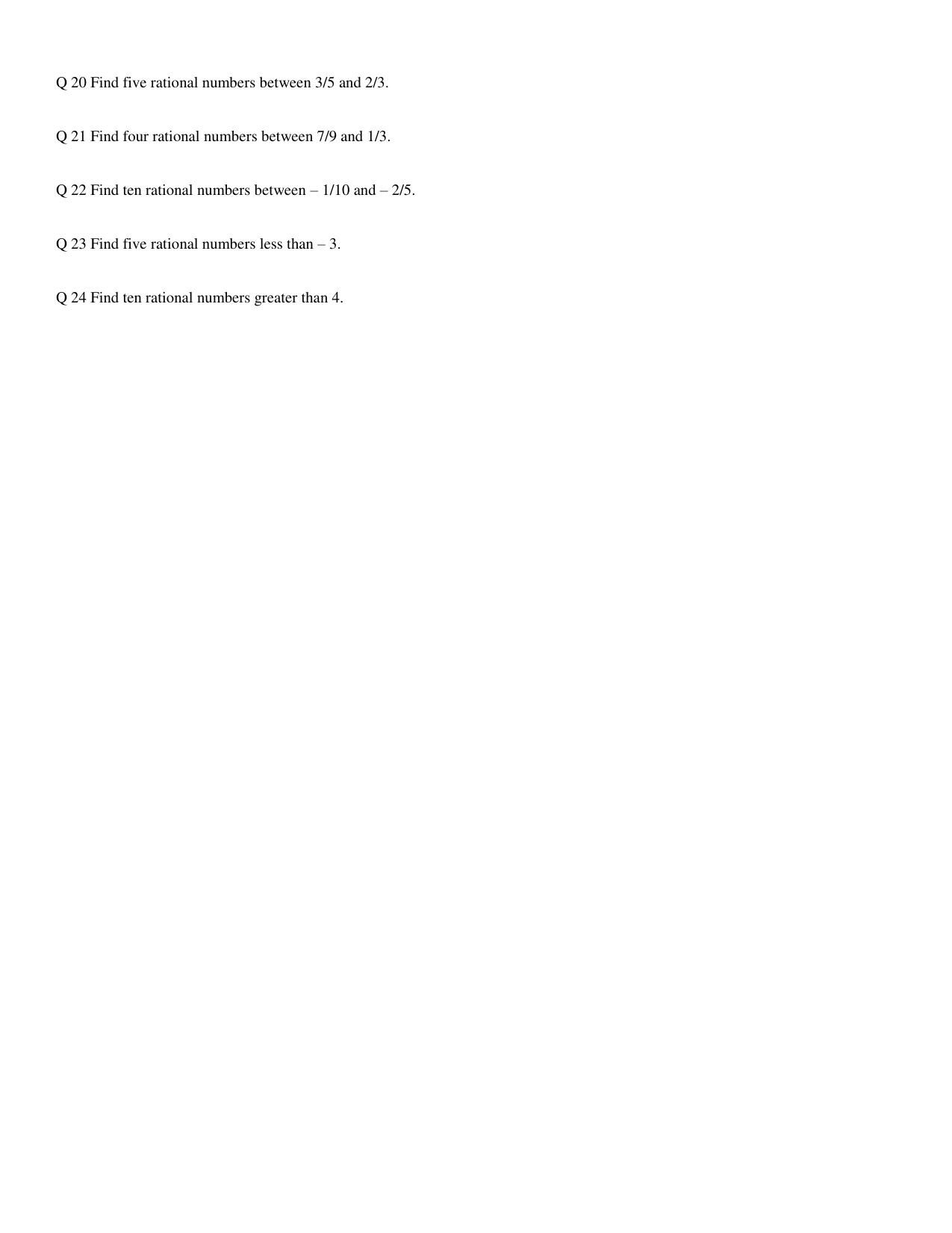 CBSE Worksheets for Class 8 Mathematics Rational Numbers Assignment 9 - Page 6