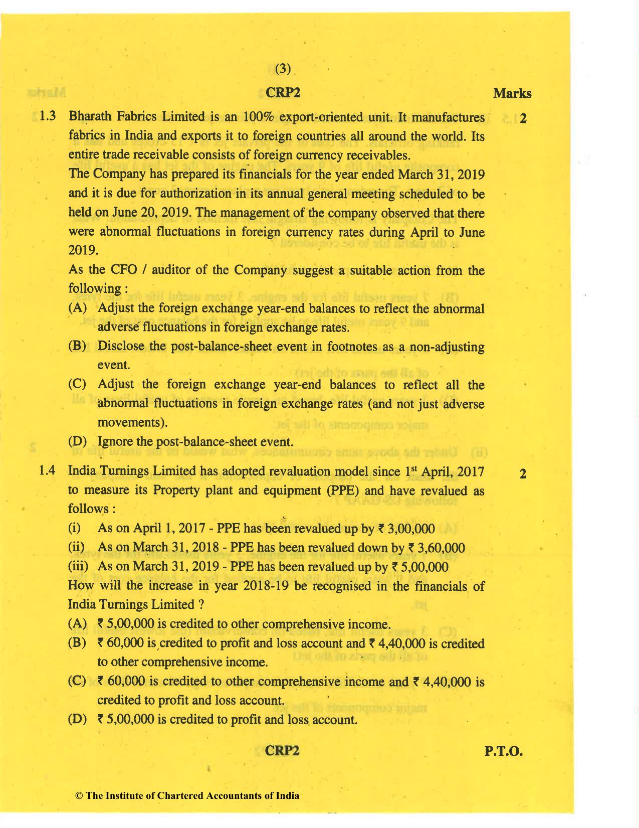 CA Final May 2019 Question Paper - Paper 6E – Global Financial Reporting Standards - Page 3