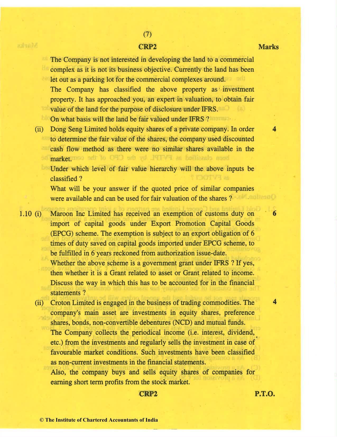 CA Final May 2019 Question Paper - Paper 6E – Global Financial Reporting Standards - Page 7