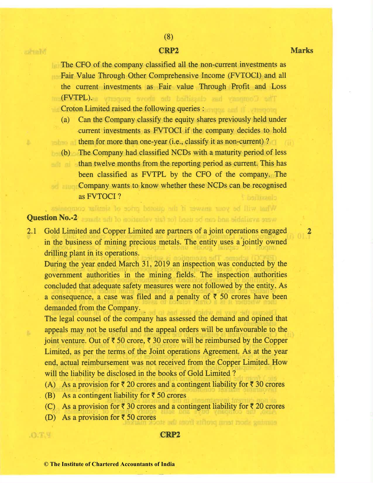 CA Final May 2019 Question Paper - Paper 6E – Global Financial Reporting Standards - Page 8
