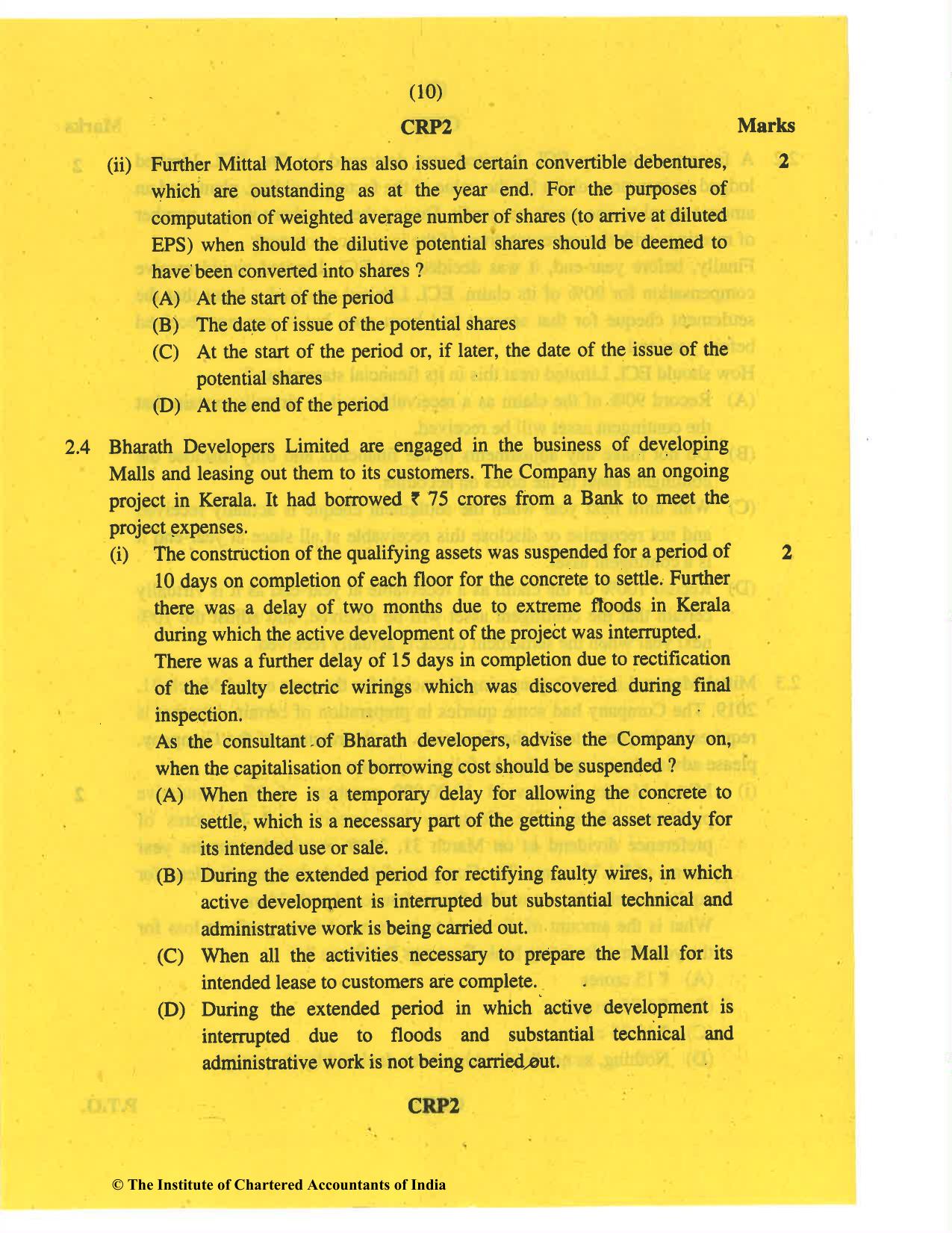 CA Final May 2019 Question Paper - Paper 6E – Global Financial Reporting Standards - Page 10