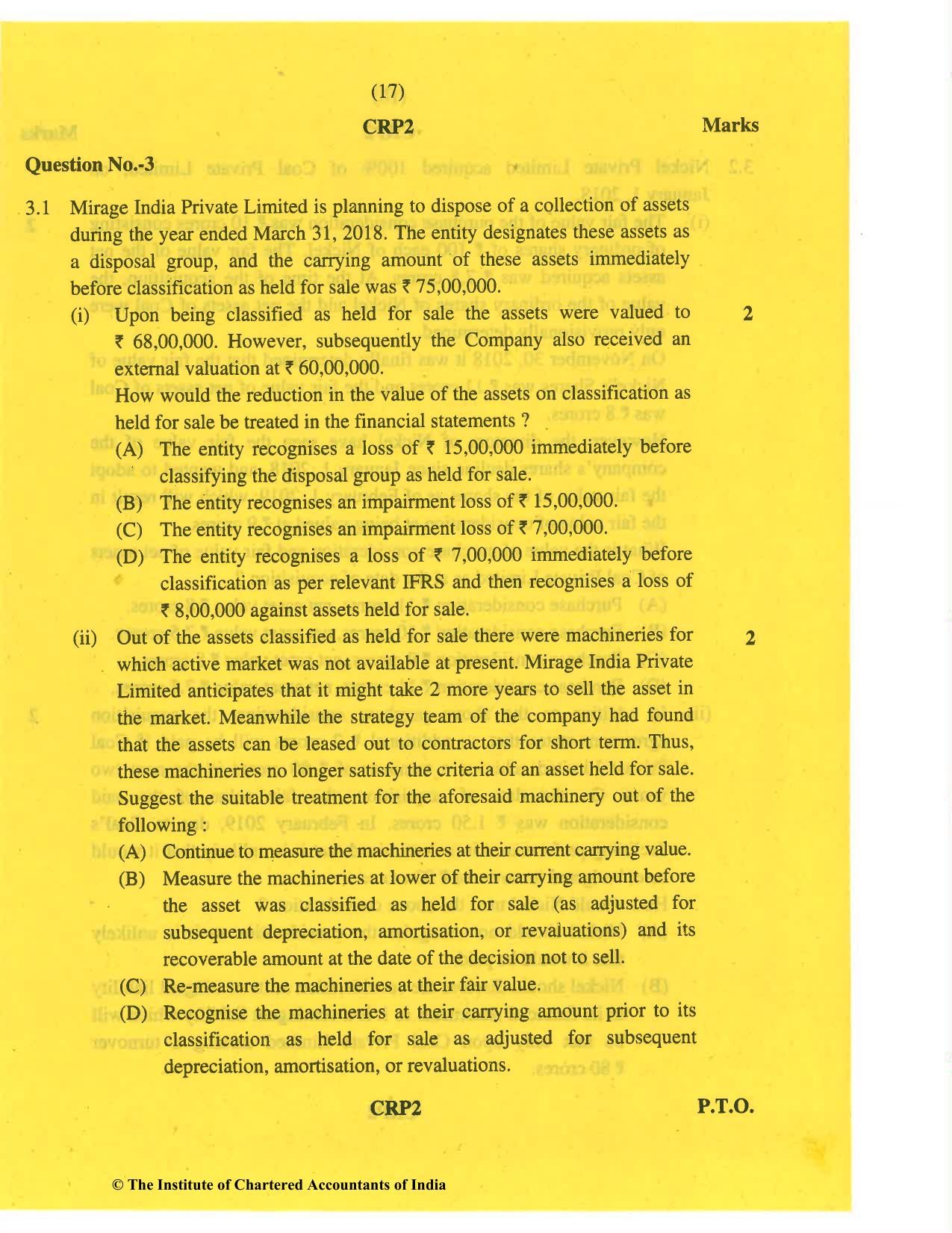 CA Final May 2019 Question Paper - Paper 6E – Global Financial Reporting Standards - Page 17