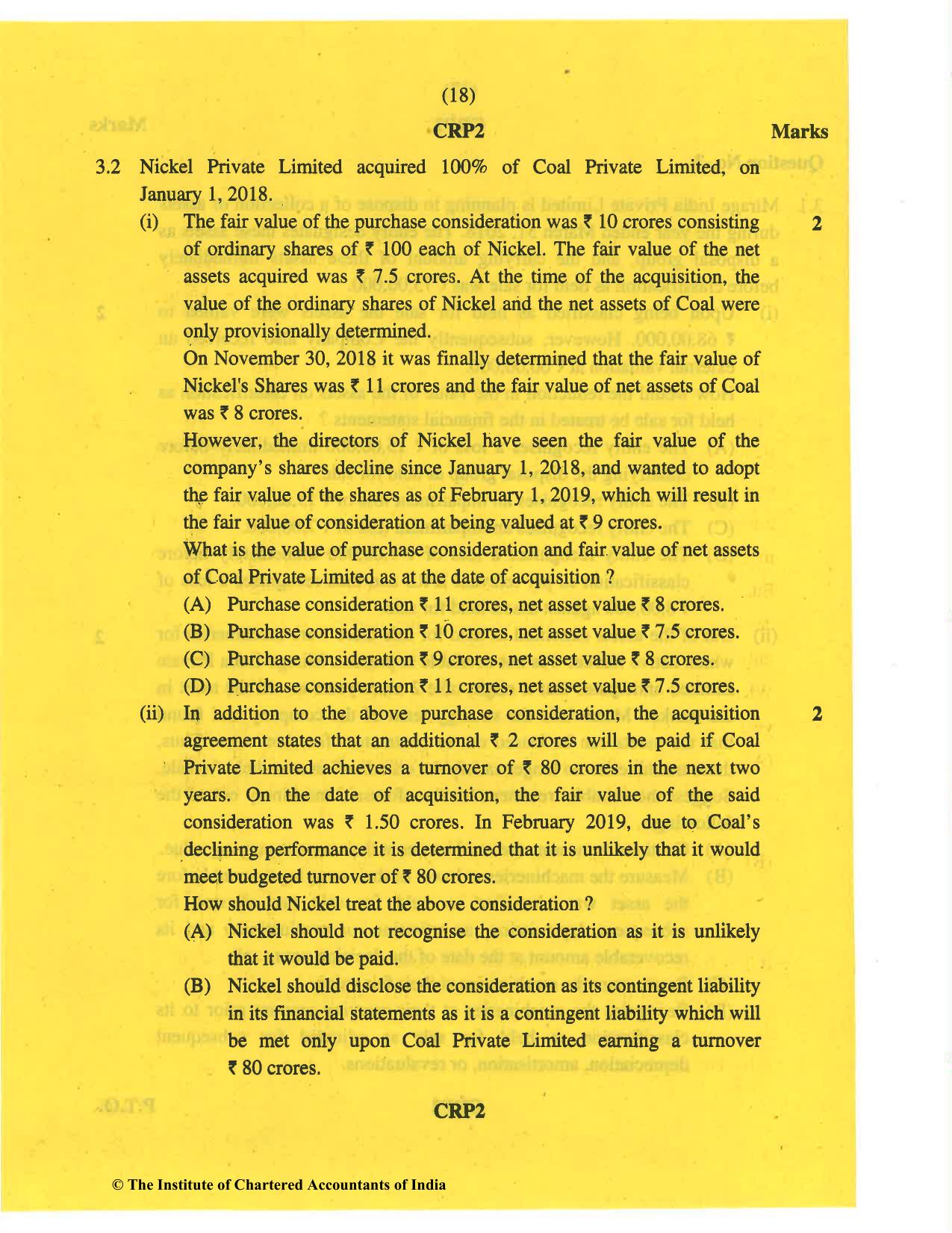 CA Final May 2019 Question Paper - Paper 6E – Global Financial Reporting Standards - Page 18