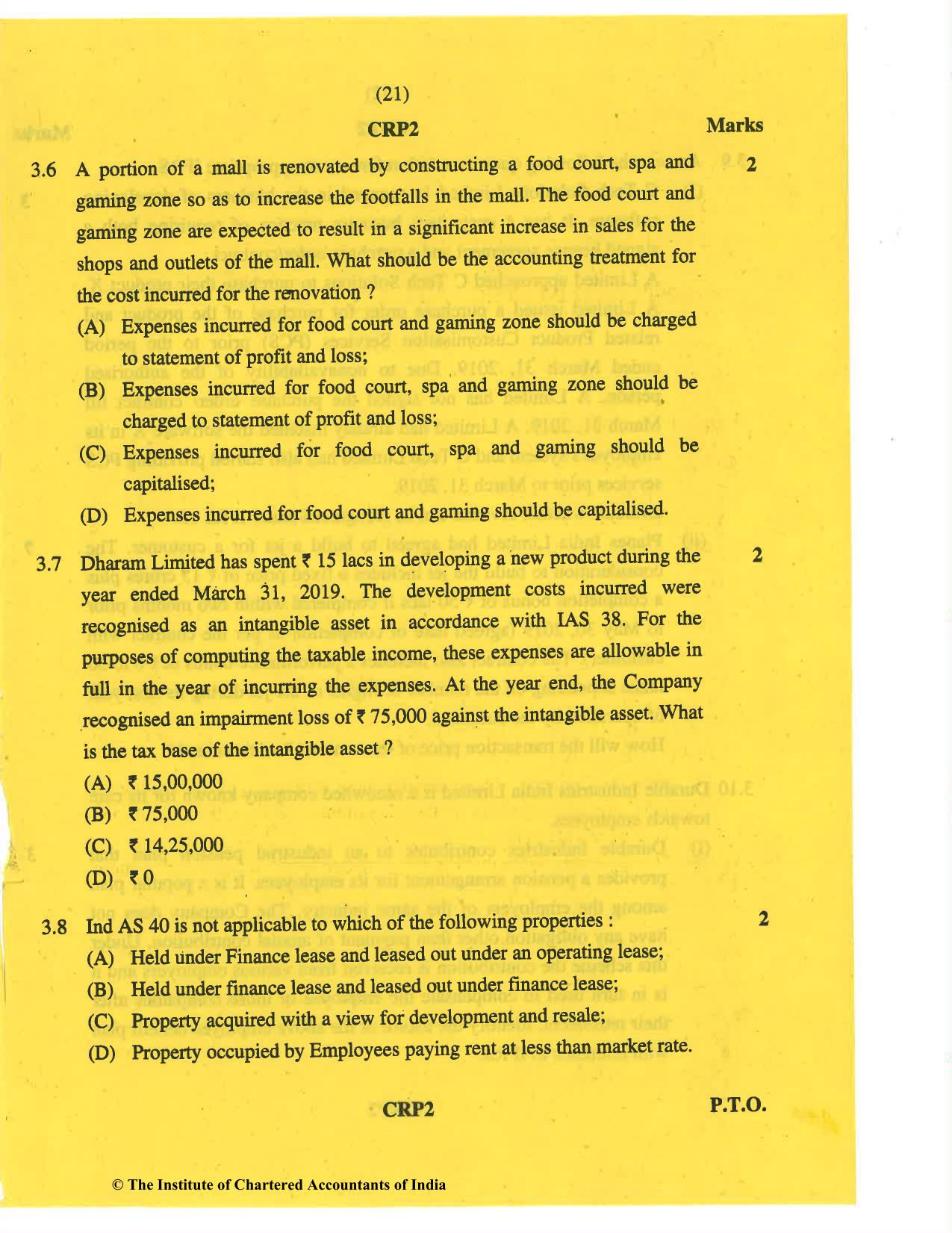 CA Final May 2019 Question Paper - Paper 6E – Global Financial Reporting Standards - Page 21