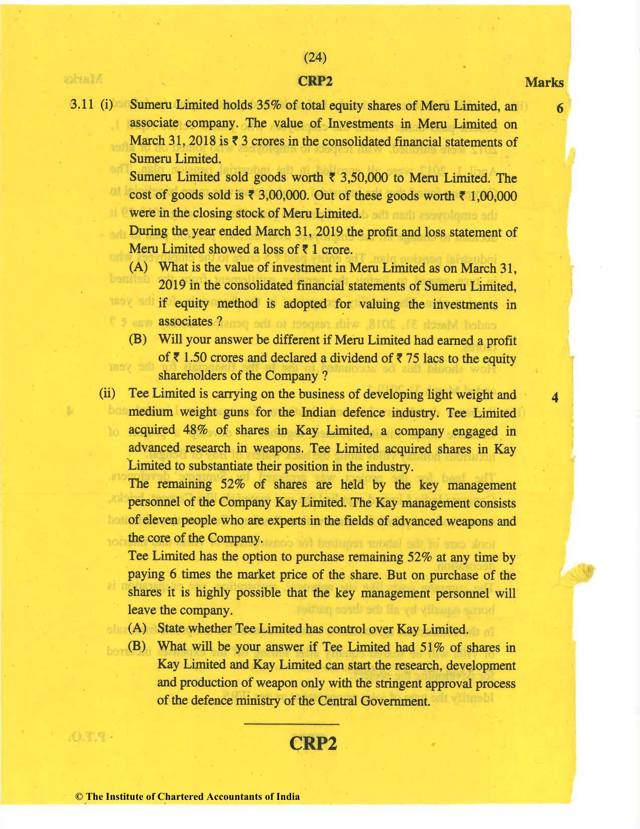 CA Final May 2019 Question Paper - Paper 6E – Global Financial Reporting Standards - Page 24