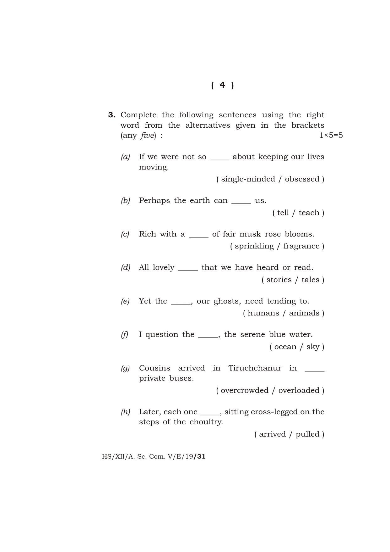 Meghalaya Board (MBOSE) Class 12 ENGLISH 2019 Question Paper - Page 4