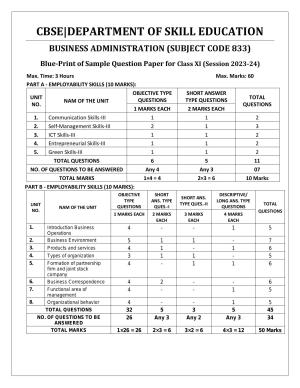 CBSE Class 11: BUSINESS ADMINISTRATION 2024 Sample Paper