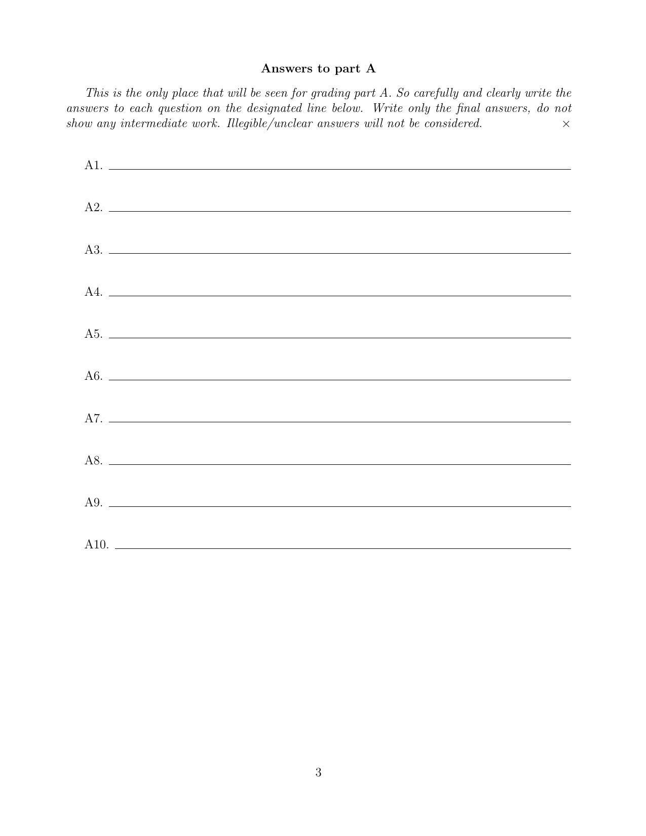 CMI Entrance Exam 2018 Question Paper B.Sc (Hons.) Mathematics and Computer Science - Page 3