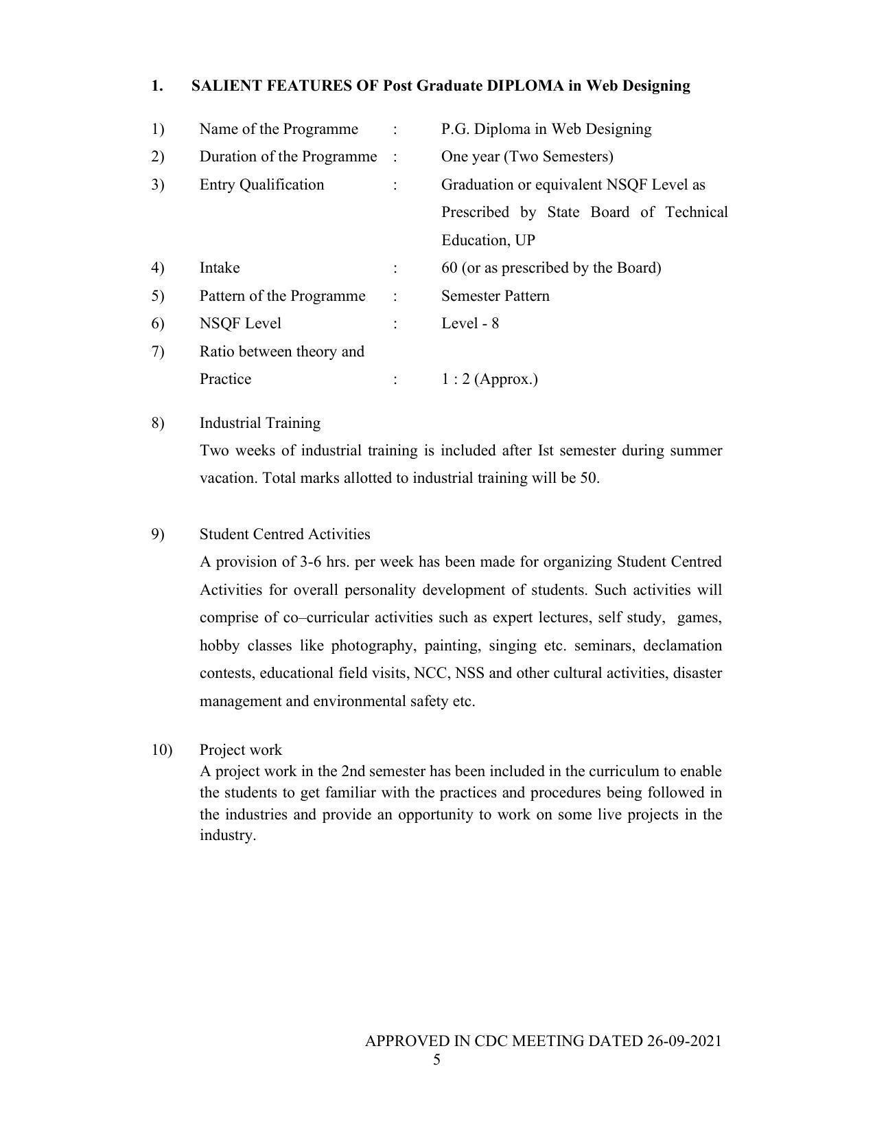 SYLLABUS FOR SEMESTER SYSTEM EFFECTIVE FROM (2021-2022) - P G DIPLOMA IN WEB DESIGNING - Page 5