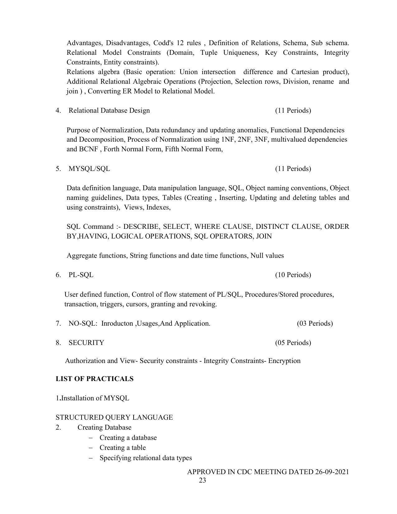 SYLLABUS FOR SEMESTER SYSTEM EFFECTIVE FROM (2021-2022) - P G DIPLOMA IN WEB DESIGNING - Page 23