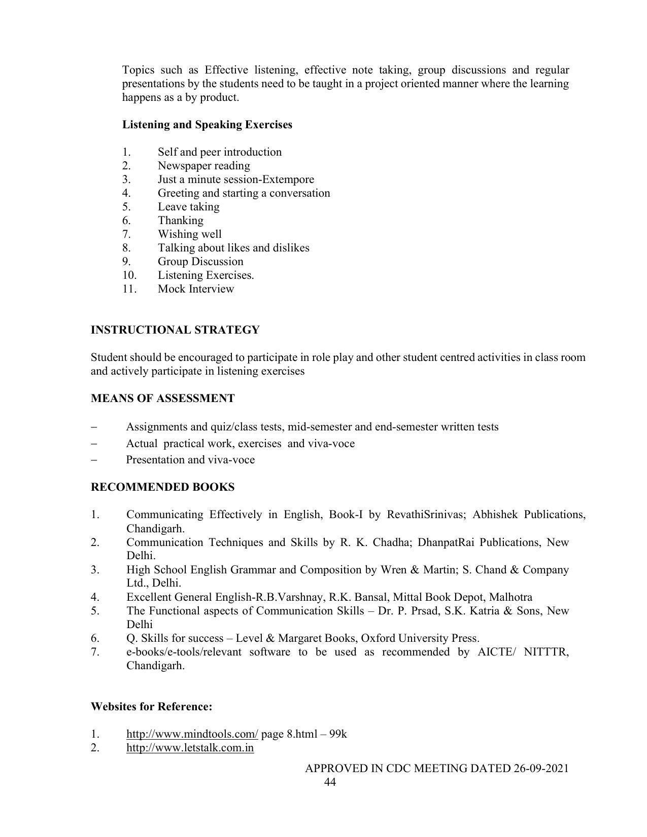 SYLLABUS FOR SEMESTER SYSTEM EFFECTIVE FROM (2021-2022) - P G DIPLOMA IN WEB DESIGNING - Page 44