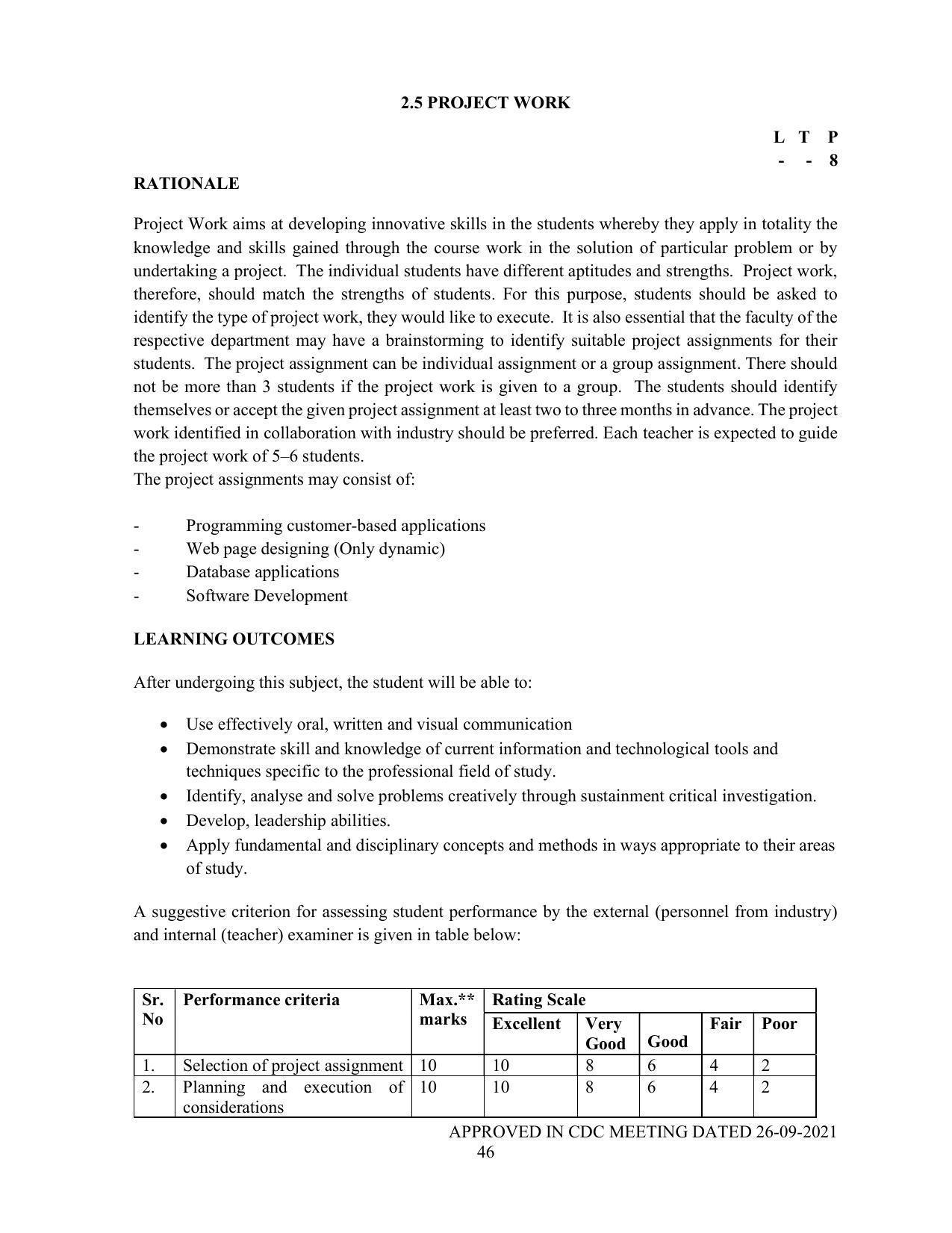 SYLLABUS FOR SEMESTER SYSTEM EFFECTIVE FROM (2021-2022) - P G DIPLOMA IN WEB DESIGNING - Page 46
