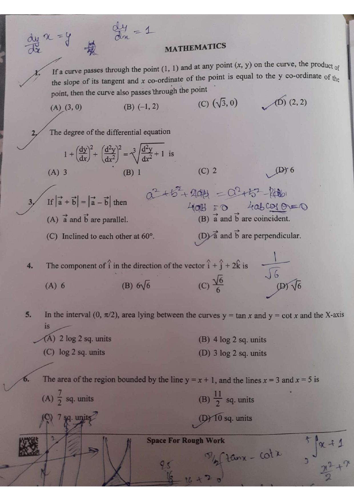 KCET 2023 Mathematics Set C-2 Question Paper - Page 1